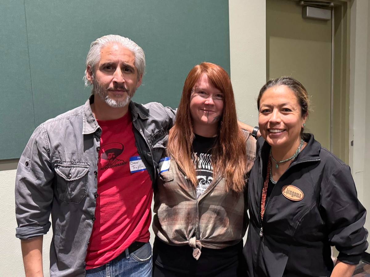 A screenwriting class at Northern helped Hayward transform her idea into an attention-getting script ESPAÑOLA, N.M. — Northern New Mexico College is proud to announce that film student Dawniel Hayward has won 2nd place in the Screenwriters Conference 2026 Pitch Competition on June 7, 2026. Hayward’s winning pitch earned a $350 cash prize and attracted the attention of a major film producer. The first-place winner, Omar Paz Trujillo, is also a filmmaker from Española. The pitch competition was open to all participants of the Screenwriters Conference, which was organized by the Stagecoach Foundation and the Institute of American Indian Arts (IAIA) and presented by the New Mexico Film Office. The organizers describe the conference as “a creative crucible designed to push your craft further.” Hayward was inspired by hearing advice from some of the industry’s top screenwriters, including some from her favorite shows, like “Star Trek: The Next Generation” and “Reservation Dogs.” She learned about the importance of the script’s first page and different pitching techniques, which she found useful in preparing her own pitch. One of the highlights for Hayward was teaming up for three hours with a group of people in a mock writers’ room. “I was pretty starstruck, honestly, by the whole event,” Hayward said. Hayward’s pitch was for a TV show titled “Bent Rails: A Punk Odyssey,” inspired by Hayward’s own 10-year journey as a traveling musician who hopped freight trains all over the country. Her lead characters are Kindred, a gutter punk who hops a train that is swallowed by a time portal, and Lily, a teen Chicana artist from Northern New Mexico who is fleeing an unbearable home life and searching for belonging. These two strangers are linked across space and time and by a graffiti tag that keeps appearing in the liminal spaces they travel through – HIRAETH, which is a Welsh word meaning a longing for a home that doesn’t exist, or that you cannot access. The written pitch closes with “This is a show with a queer heart and an anarchist pulse – honoring generations of misfits, drifters, and revolutionaries. It is a story of survival, belonging, and identity – set against a backdrop of late-stage capitalism and a country haunted by its own history. It poses the question: what if those who have been pushed to the margins of society were actually the most capable of changing our current timeline, of reshaping our future?” Hayward grabbed the judges’ attention by starting with her own story. She told them “I spent my 20s homeless, living out of a backpack, busking, hitchhiking and train-hopping around the country – and what I learned is that when you live a life untethered to society’s normal structures, and you pair that with complex PTSD and a crippling drug problem, you develop a weird relationship with time. You realize time doesn’t always move in a straight line. It buckles, it bleeds, and if you’re pushed far enough, it can break.” Giving her pitch was intimidating, but Hayward appreciated the opportunity. “It was great, because that's half of screenwriting, just being able to pitch your idea effectively, because there's a million scripts out there and nobody has time to read them all. So your pitch is your entry ticket to anyone even looking at your script,” Hayward said. “I was realIy surprised to find out that I was a finalist, and then I was pretty terrified to have to present my pitch to a huge room of people, including a bunch of screenwriters and producers in the industry. Then I was even more surprised to take second place.” Hayward’s pitch was effective. Afterward, some of the producers who heard it told her they got choked up during her presentation. “It really hit them in an emotional center, and I'm like, that's my superpower,” Hayward said. “I have this story that I really need to tell, and I just need to have faith in that.” The idea for the series came to Hayward eight or nine years ago, but she credits her screenwriting class with Film & Digital Media Arts (FDMA) Associate Professor David Lindblom with helping her bring the idea to fruition. Hayward is pursuing a Bachelor of Integrated Studies in Media and Art at Northern. “I never anticipated that just by taking a screenwriting class at college, this would happen. Honestly, I think so many people have a really good idea, but it never gets written,” Hayward said. “In the class, I had to finish things by a deadline, learn formulaic writing, and abide by industry standards. I’m used to writing prose, and being poetic and descriptive, and you can't do that in screenwriting. It's all about telling a visual story in concise language, it’s not a novel. My professor, David Lindblom, gave me the tools to transform this huge idea into a screenplay.” At the end of the conference, a major producer approached Hayward to schedule a meeting with her. “I’m actually getting the opportunity to talk directly with someone who helped produce the whole “Pirates of the Caribbean” franchise and the “Avatar” franchise. I’m like, wow, that's a real producer,” Hayward said. “I don't know how common it is for someone with their first script to immediately get it produced, but it did get me a conversation and a foot in the door. My dream job would be working in a TV writer's room. That would be amazing. Then maybe in a few years, after I've built some more reputation, they'd be like, ‘Hey, I'm interested in that TV pilot you wrote a while ago.’” Hayward is still absorbing the impact of the experience and looking forward to her meeting with the producer. She said, “It's amazing. It's a tricky industry to find your way into. I feel like I kind of pushed through that threshold a little bit, and that feels reaFrom left: Omar Paz Trujillo, 1st place winner of the Pitch Competition, 2nd place winner Dawniel Hayward and DezBaa’, Northern alumna and adjunct faculty